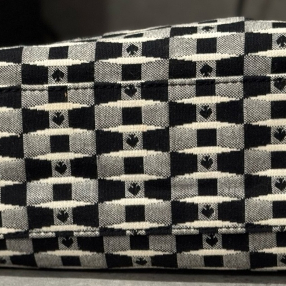 Kate Spade Monochrome Checkered STORY BOOK LINING Euc - Picture 7 of 11